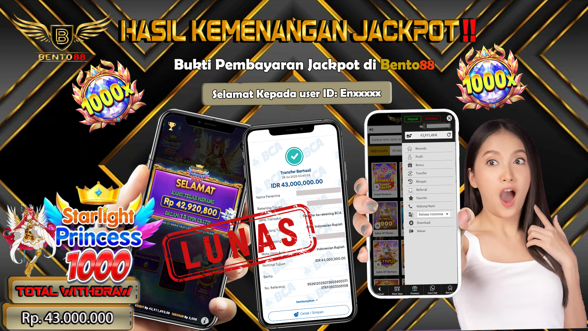 BENTO88 Jackpot Slot Rp 43,000,000 ~ Lunas