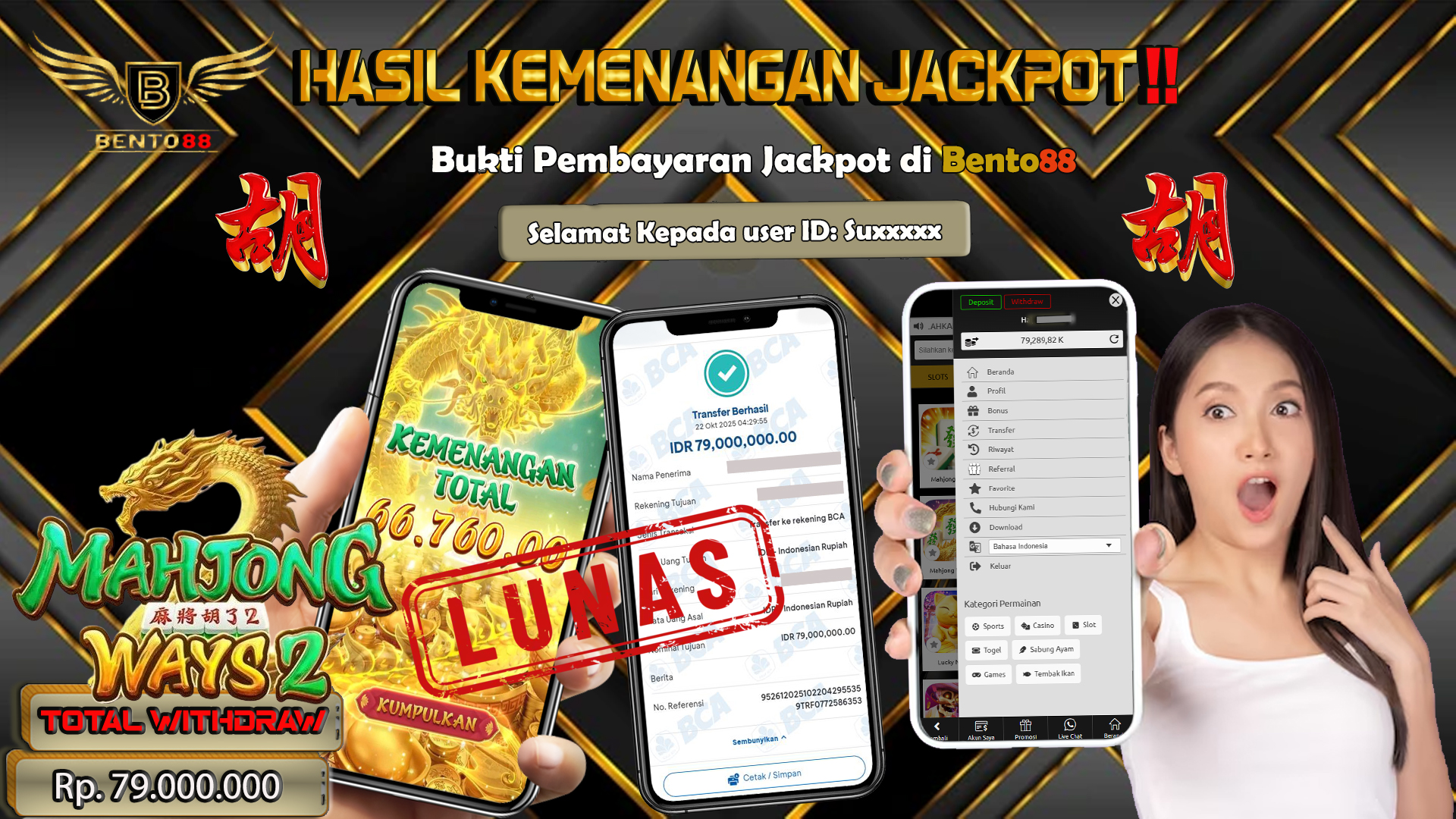 BENTO88 Jackpot Slot Rp 79,000,000 ~ Lunas