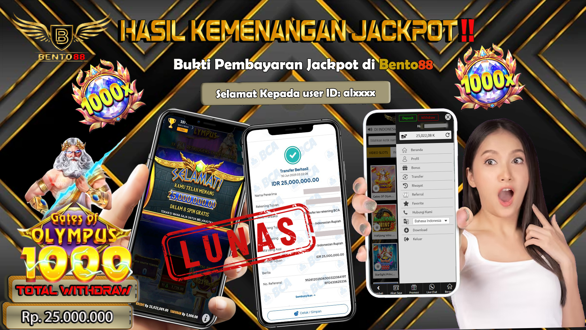 BENTO88 Jackpot Slot Rp 25,000,000 ~ Lunas