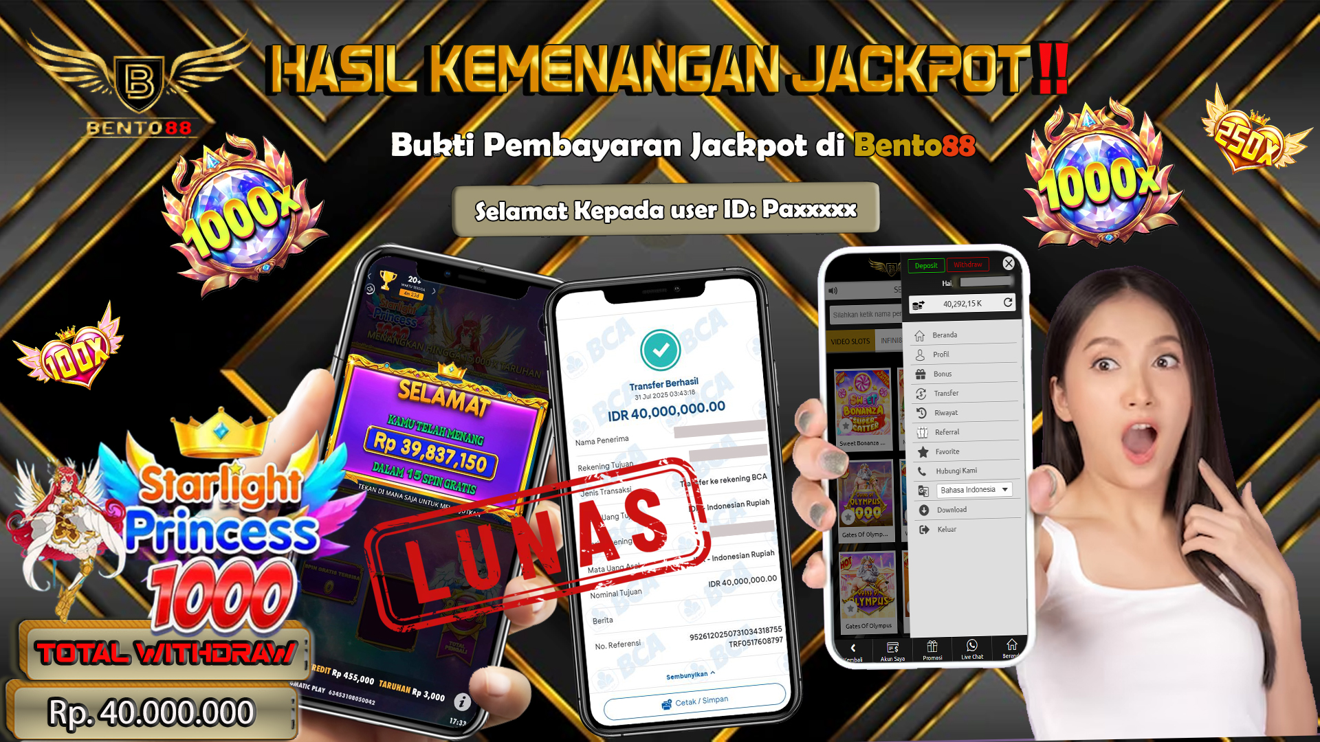 BENTO88 Jackpot Slot Rp 40,000,000 ~ Lunas
