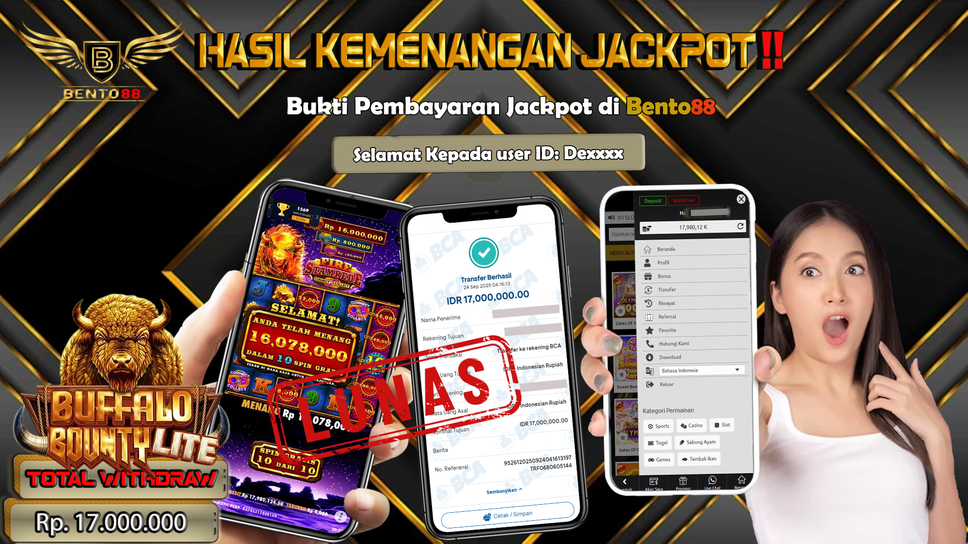 BENTO88 Jackpot Slot Rp 17,000,000 ~ Lunas
