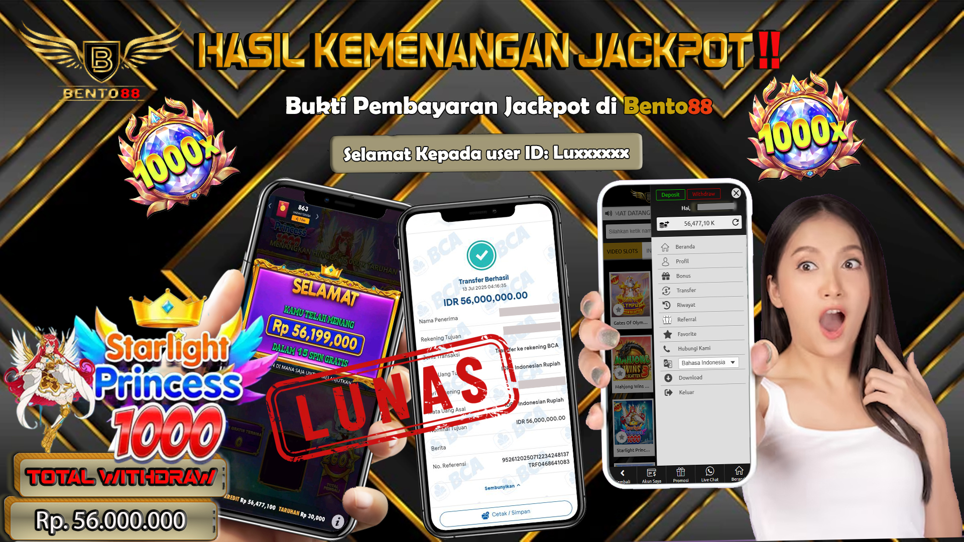 BENTO88 Jackpot Slot Rp 56,000,000 ~ Lunas