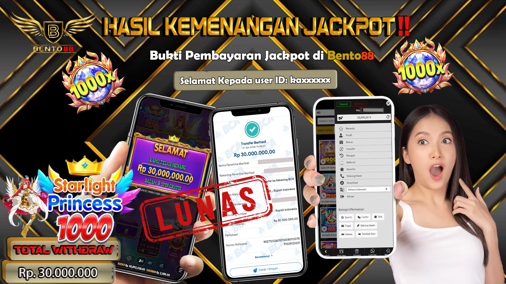 BENTO88 Jackpot Slot Rp 30,000,000 ~ Lunas