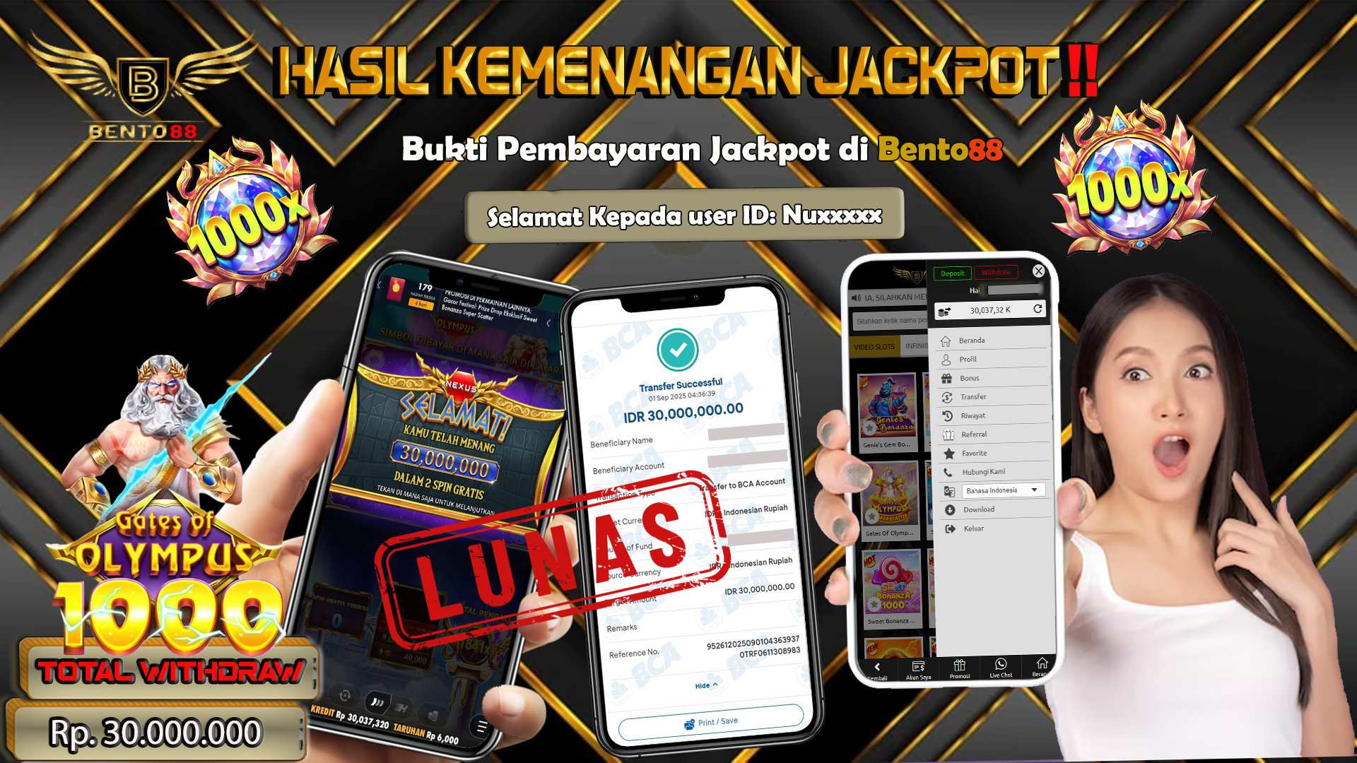 BENTO88 Jackpot Slot Rp 30,000,000 ~ Lunas