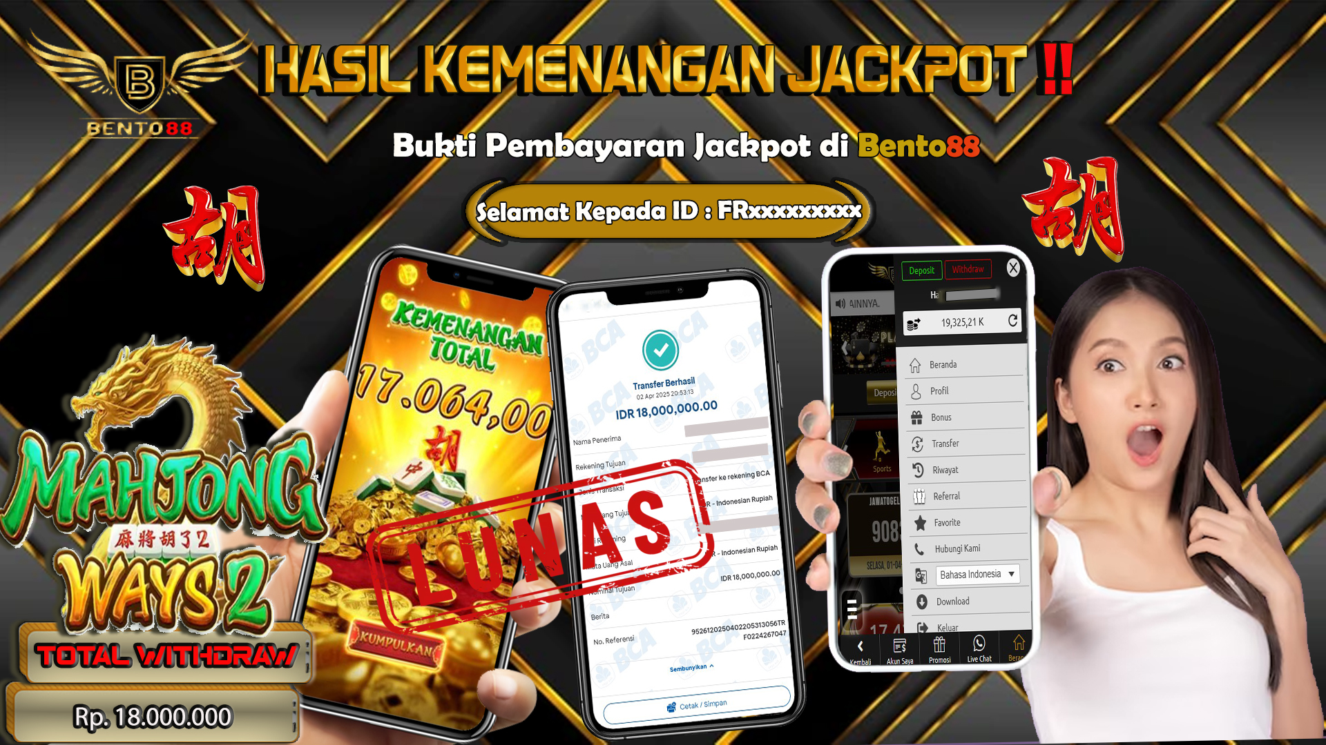BENTO88 Jackpot Slot Rp 18,000,000 ~ Lunas