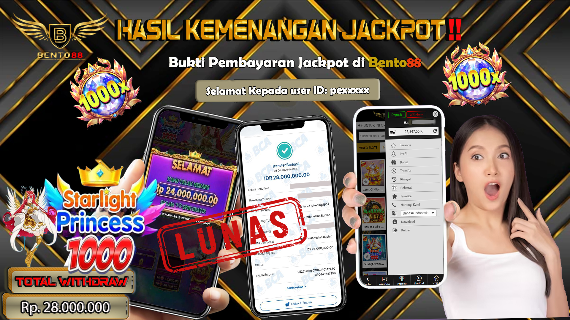 BENTO88 Jackpot Slot Rp 28,000,000 ~ Lunas
