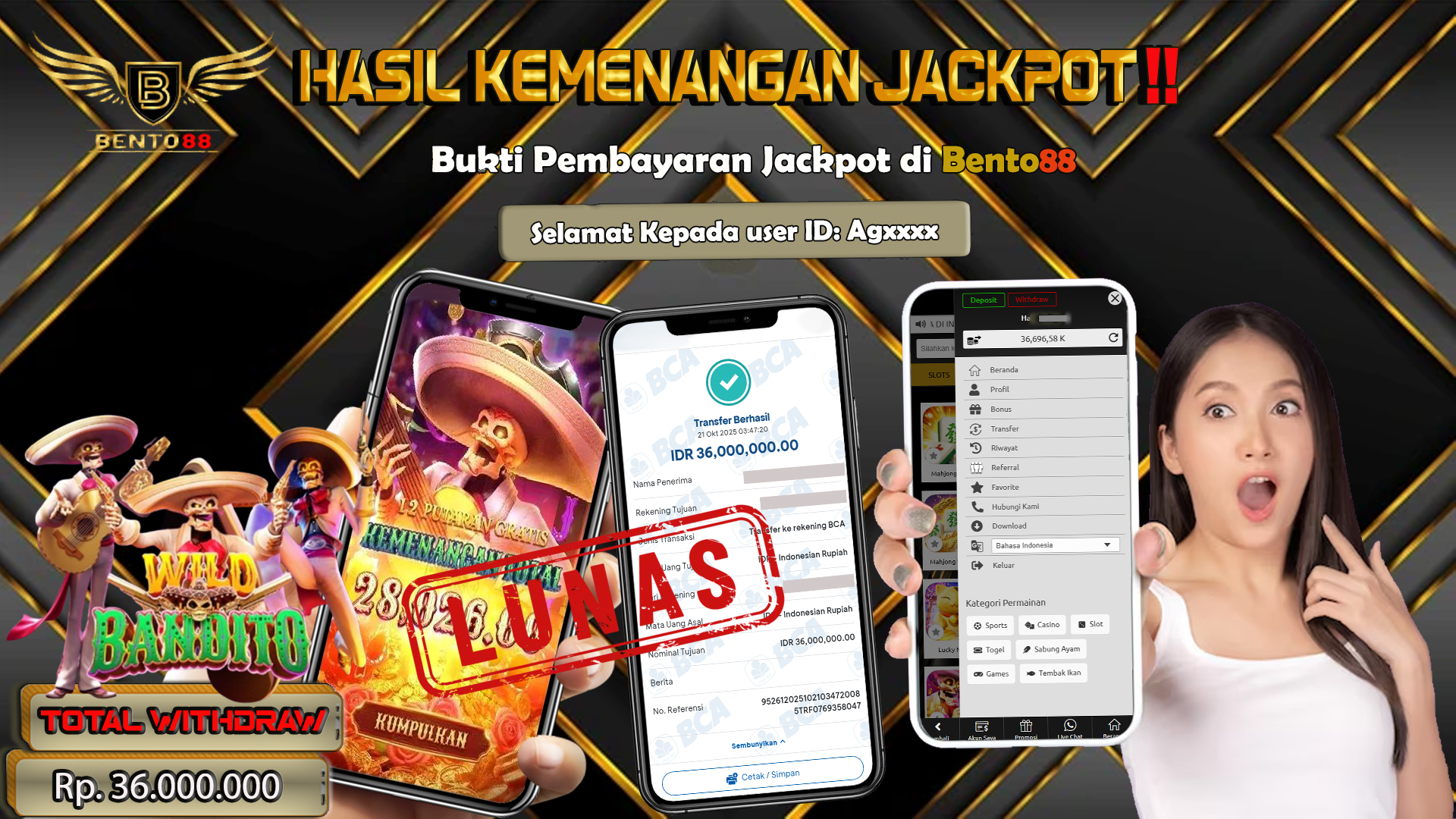 BENTO88 Jackpot Slot Rp 36,000,000 ~ Lunas
