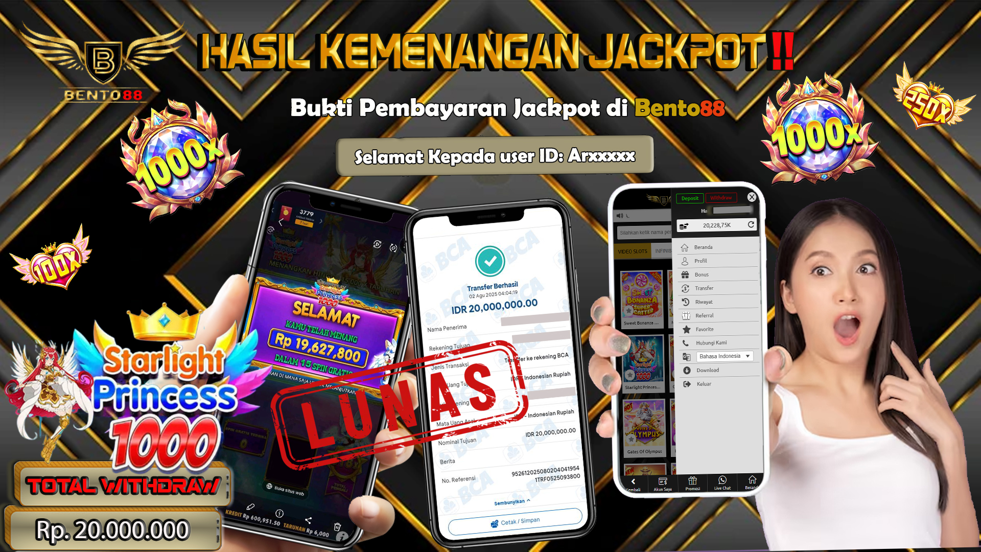BENTO88 Jackpot Slot Rp 20,000,000 ~ Lunas