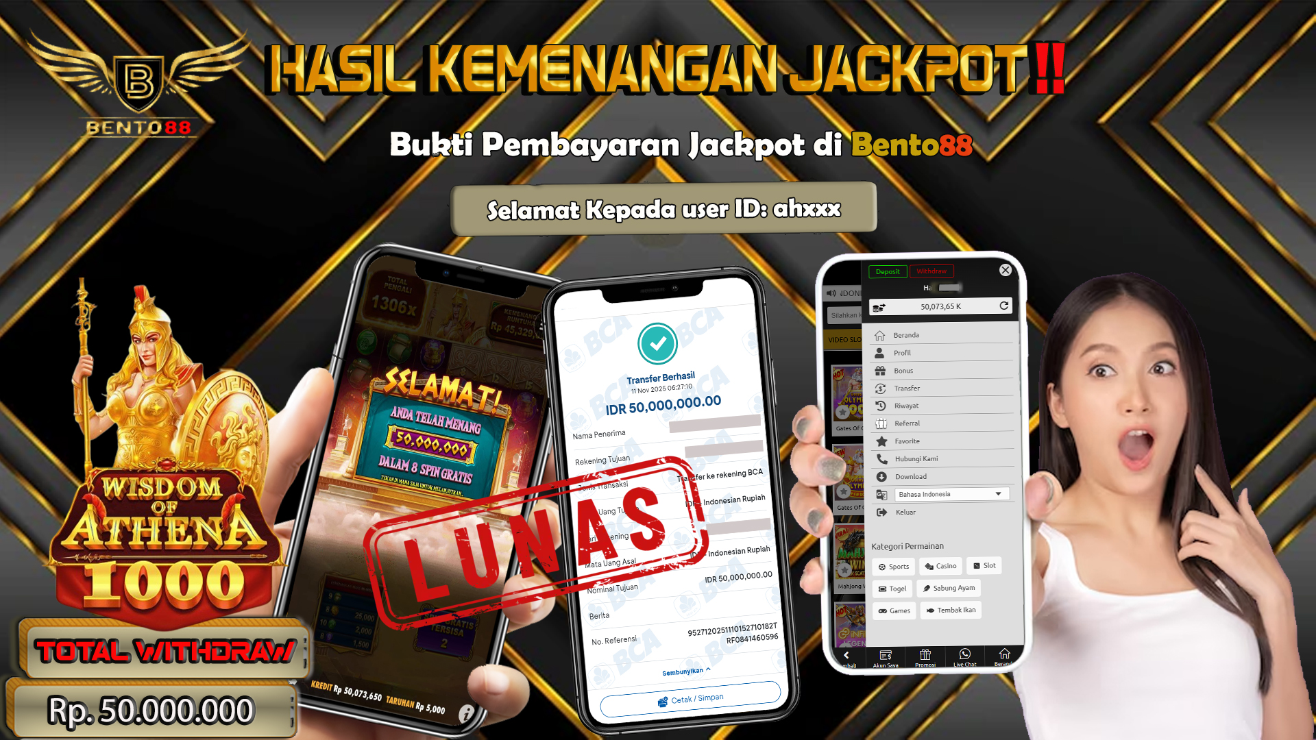 BENTO88 Jackpot Slot Rp 50,000,000 ~ Lunas