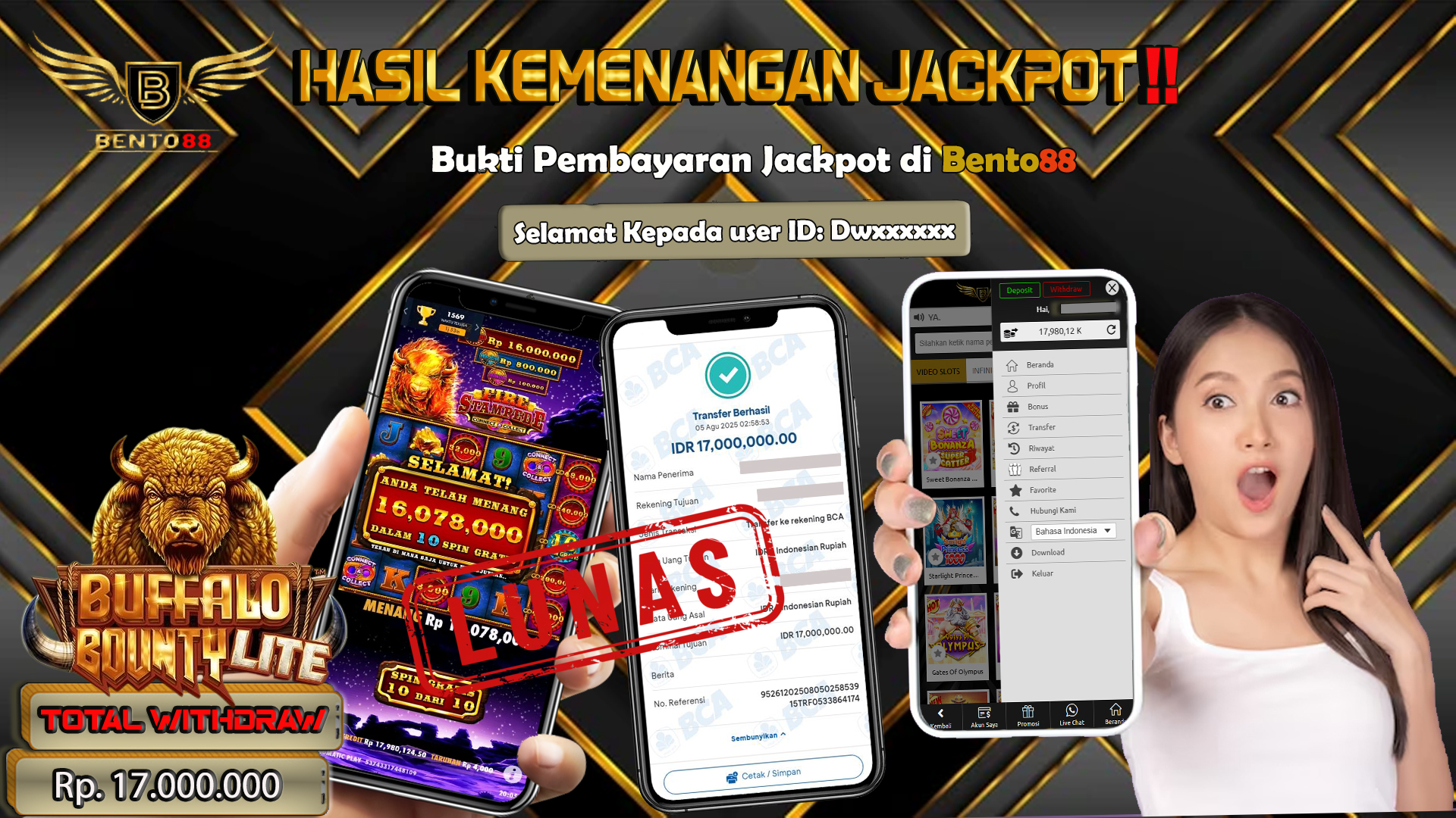BENTO88 Jackpot Slot Rp 17,000,000 ~ Lunas
