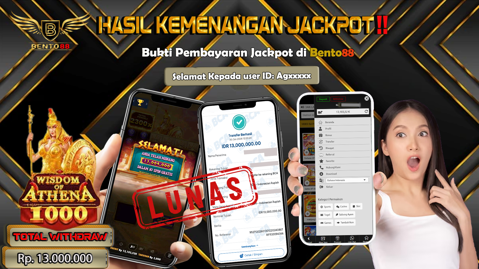 BENTO88 Jackpot Slot Rp 13,000,000 ~ Lunas